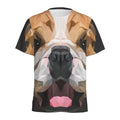 Geometric English Bulldog Print Men's Athletic T-Shirt