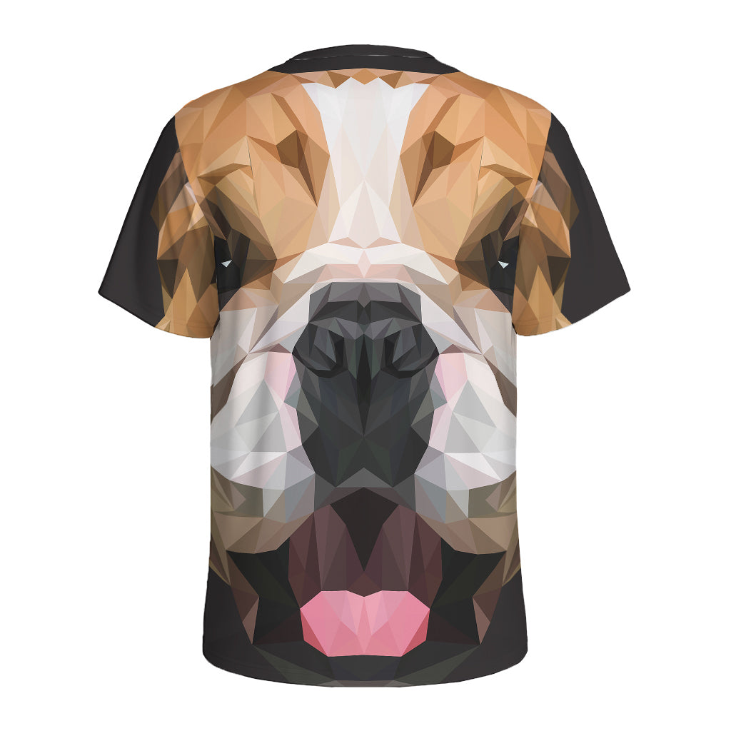 Geometric English Bulldog Print Men's Sports T-Shirt