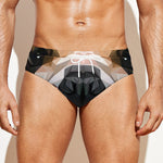 Geometric English Bulldog Print Men's Swim Briefs