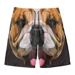 Geometric English Bulldog Print Men's Swim Trunks
