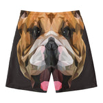 Geometric English Bulldog Print Men's Swim Trunks