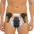 Geometric English Bulldog Print Men's Triangle Swim Briefs