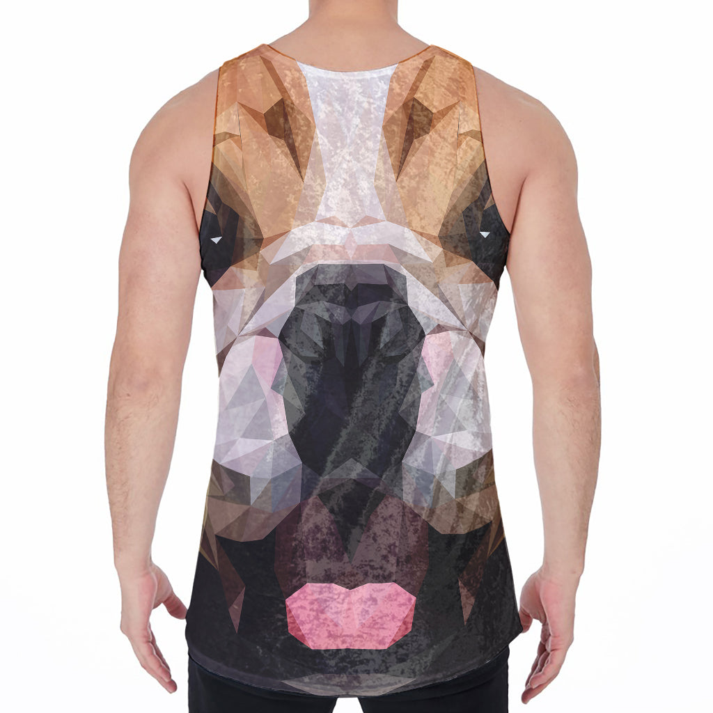 Geometric English Bulldog Print Men's Velvet Tank Top