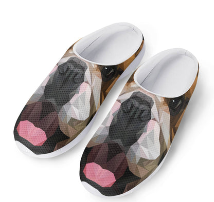 Geometric English Bulldog Print Mesh Casual Shoes