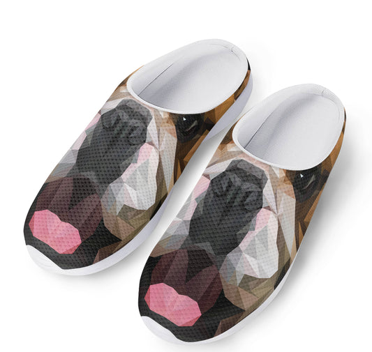 Geometric English Bulldog Print Mesh Casual Shoes