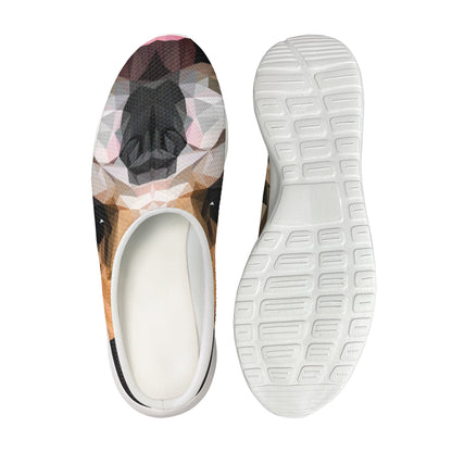Geometric English Bulldog Print Mesh Casual Shoes