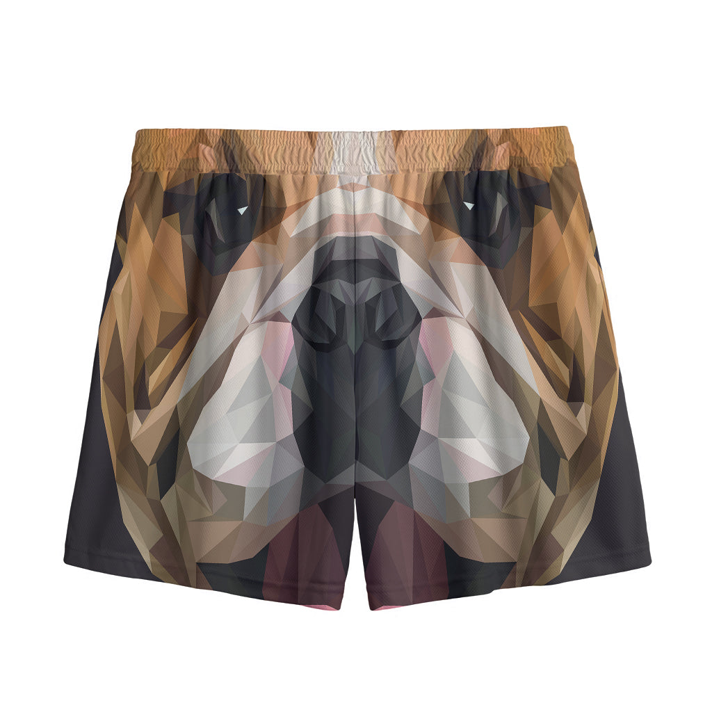Geometric English Bulldog Print Mesh Shorts