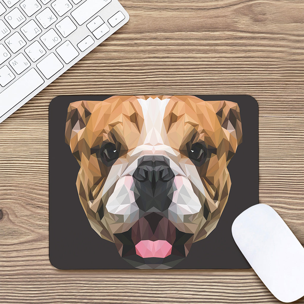 Geometric English Bulldog Print Mouse Pad