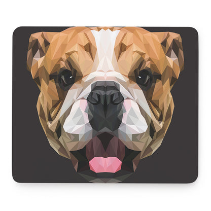 Geometric English Bulldog Print Mouse Pad