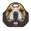 Geometric English Bulldog Print Neoprene Lunch Bag