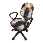 Geometric English Bulldog Print Office Chair Cover