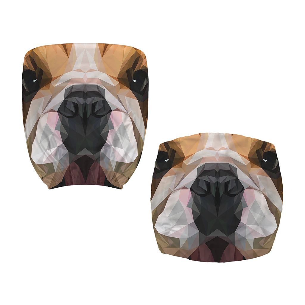Geometric English Bulldog Print Office Chair Cover