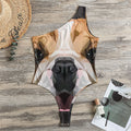 Geometric English Bulldog Print One Shoulder Bodysuit