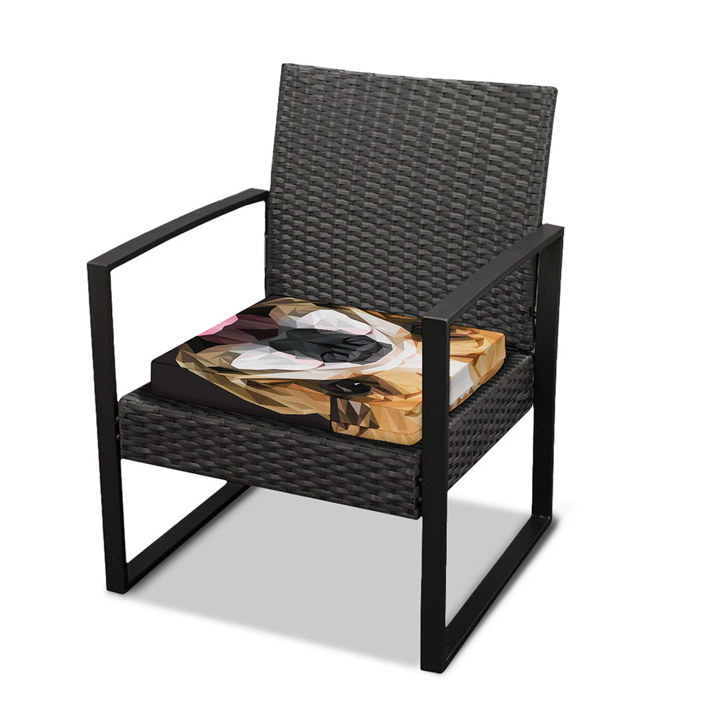 Geometric English Bulldog Print Outdoor Seat Cushion Cover