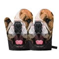 Geometric English Bulldog Print Oven Mitts