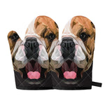 Geometric English Bulldog Print Oven Mitts