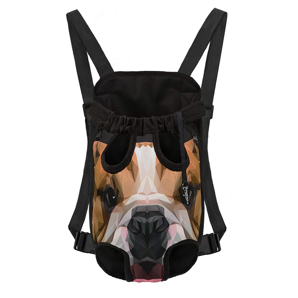 Geometric English Bulldog Print Pet Carrier Backpack
