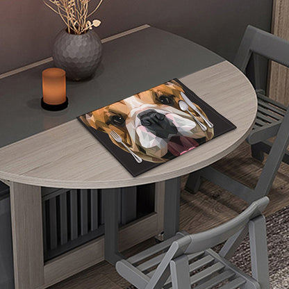 Geometric English Bulldog Print Placemat