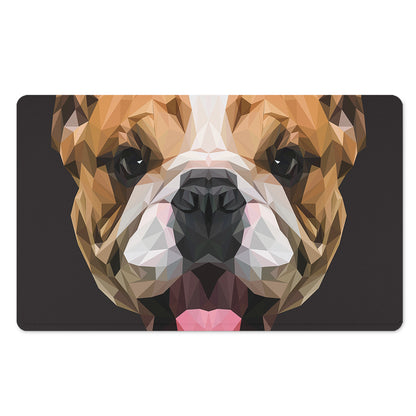 Geometric English Bulldog Print Polyester Doormat