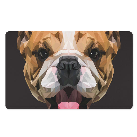 Geometric English Bulldog Print Polyester Doormat