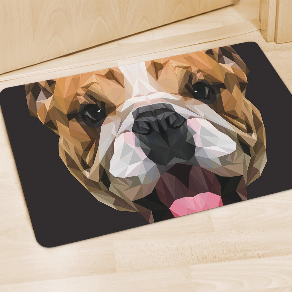 Geometric English Bulldog Print Polyester Doormat