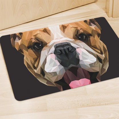 Geometric English Bulldog Print Polyester Doormat