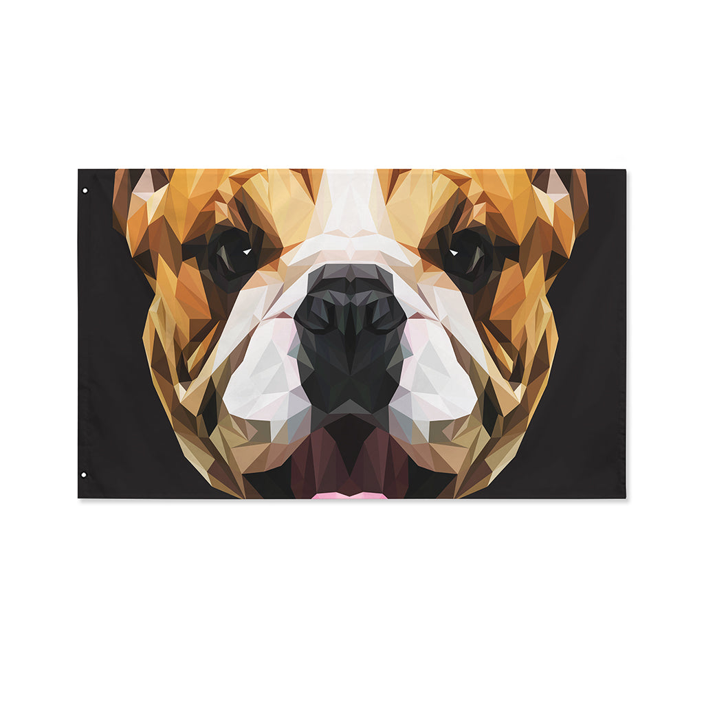 Geometric English Bulldog Print Polyester Flag