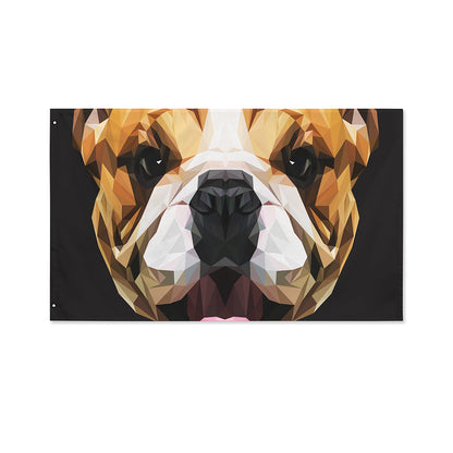 Geometric English Bulldog Print Polyester Flag