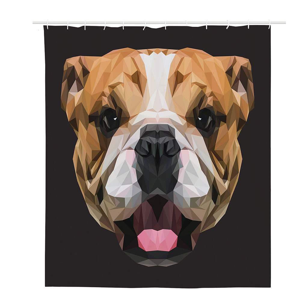 Geometric English Bulldog Print Polyester Shower Curtain