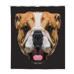 Geometric English Bulldog Print Polyester Shower Curtain