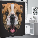 Geometric English Bulldog Print Premium Shower Curtain