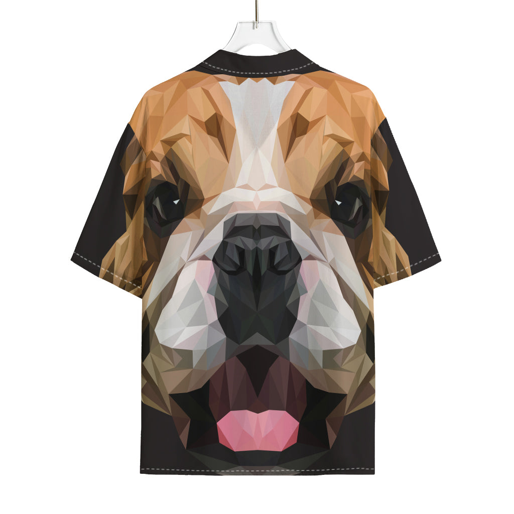 Geometric English Bulldog Print Rayon Hawaiian Shirt