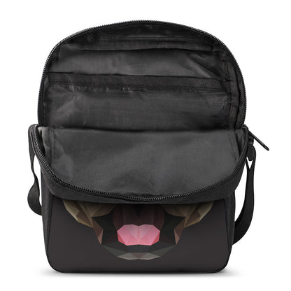 Geometric English Bulldog Print Rectangular Crossbody Bag