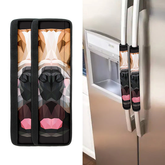 Geometric English Bulldog Print Refrigerator Handle Covers