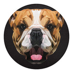 Geometric English Bulldog Print Round Blanket