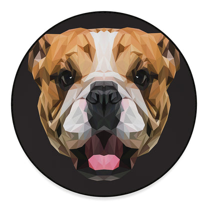 Geometric English Bulldog Print Round Floor Mat
