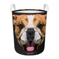 Geometric English Bulldog Print Round Laundry Basket