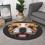 Geometric English Bulldog Print Round Rug