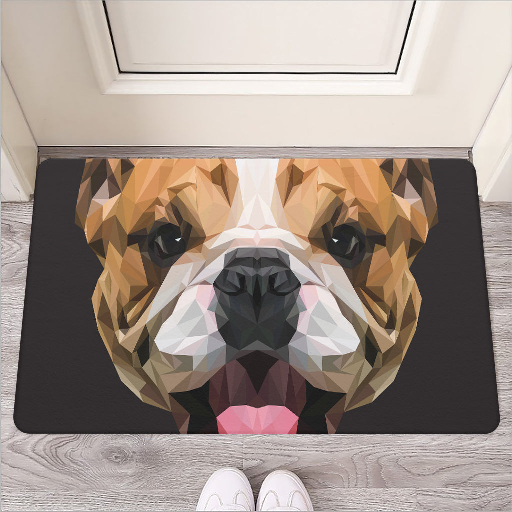 Geometric English Bulldog Print Rubber Doormat