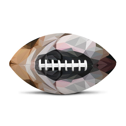 Geometric English Bulldog Print Rugby Ball