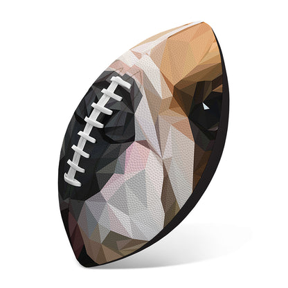 Geometric English Bulldog Print Rugby Ball