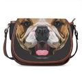 Geometric English Bulldog Print Saddle Bag