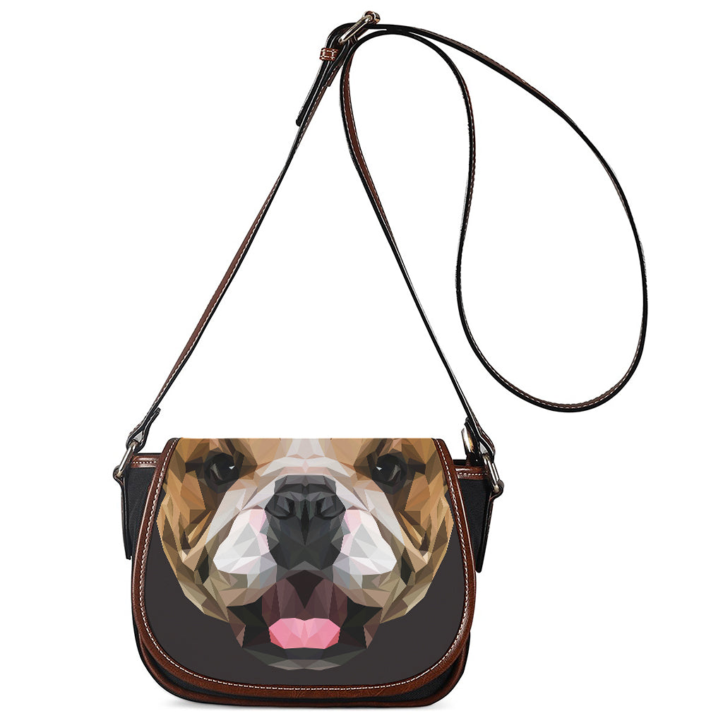Geometric English Bulldog Print Saddle Bag