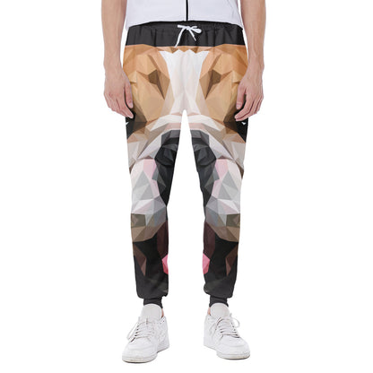 Geometric English Bulldog Print Scuba Joggers