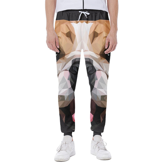 Geometric English Bulldog Print Scuba Joggers