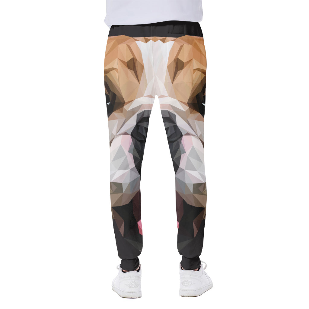 Geometric English Bulldog Print Scuba Joggers