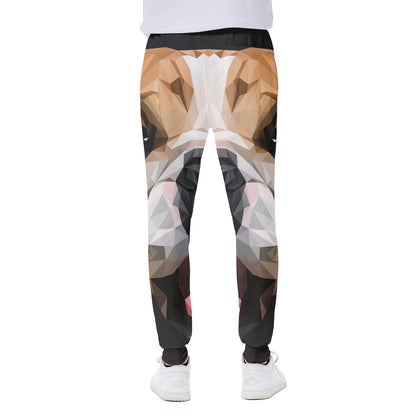 Geometric English Bulldog Print Scuba Joggers
