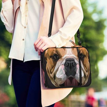 Geometric English Bulldog Print Shoulder Strap Bible Bag