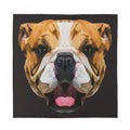 Geometric English Bulldog Print Silk Bandana