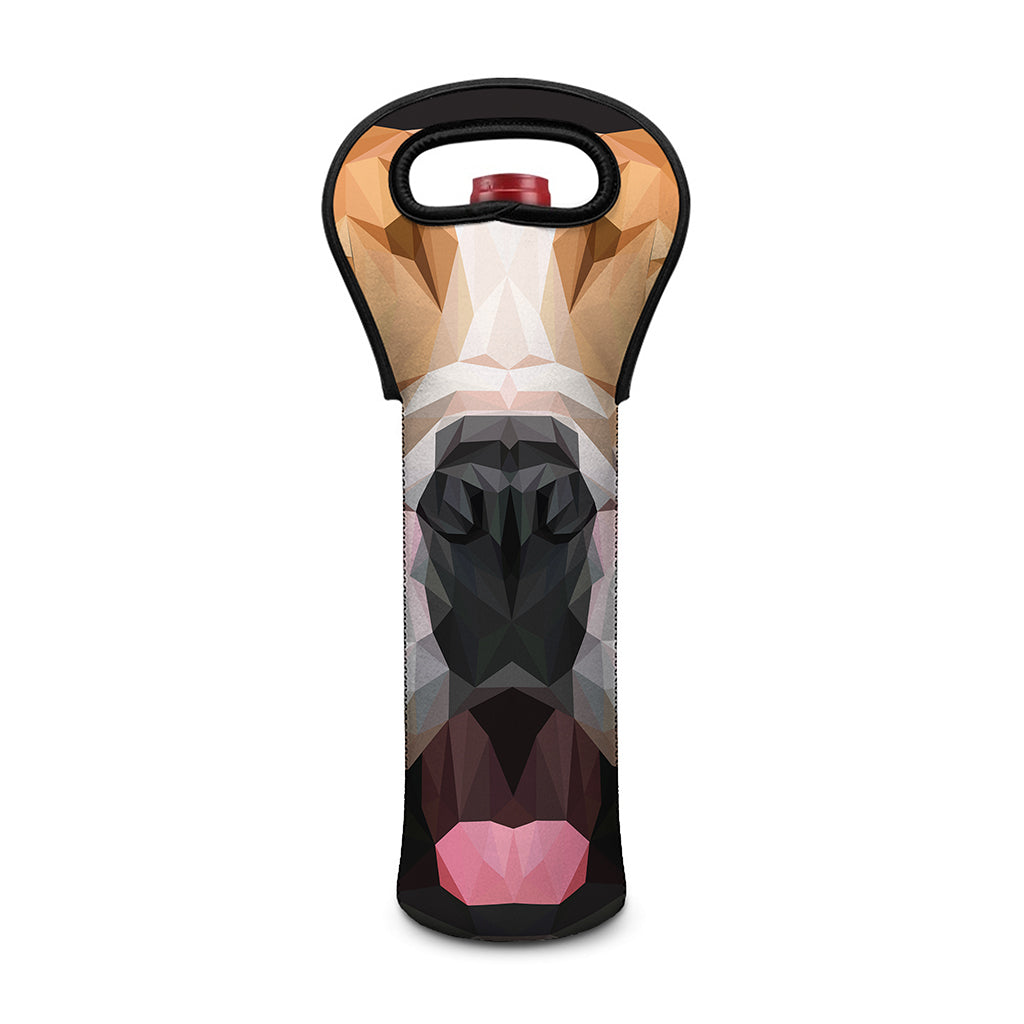 Geometric English Bulldog Print Single Neoprene Wine Tote